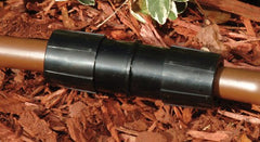 Rain Bird Easy Fit Coupling installed on 1/2 inch drip irrigation tubing