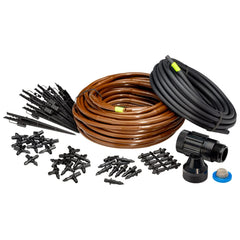 Rain Bird GARDENKIT Drip Irrigation Kit components including tubing and fittings
