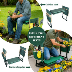 RAIN SPIRIT Garden Kneeler in use on uneven garden ground