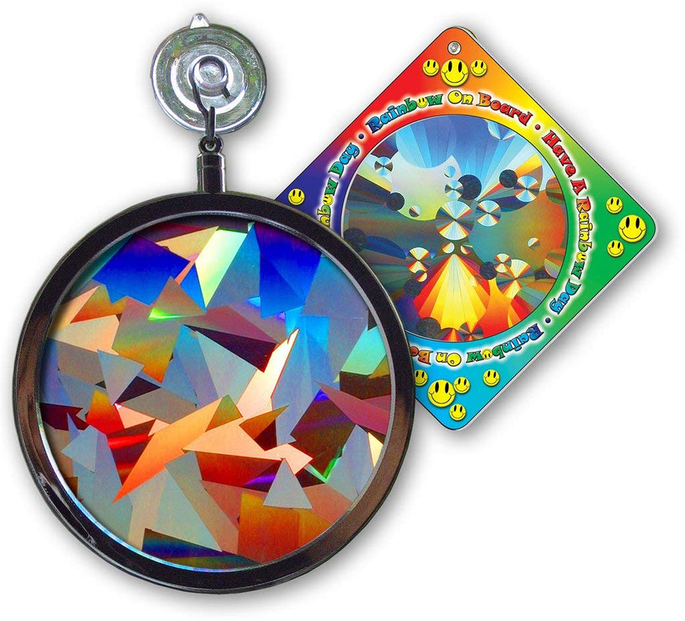 Rainbow Symphony Rainbow Prism Suncatcher front view with suction cup