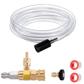 Raincovo Downstream Injector Kit components including chemical injector and hose