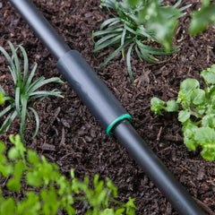 Raindrip Compression Coupling in use connecting two sections of tubing