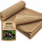 RAINFLOW 19.7" x 13 Feet Natural Jute Burlap Fabric Roll front view