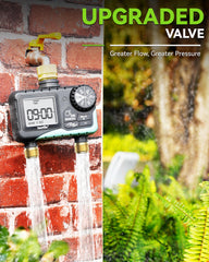 RAINPOINT 2 Zone Sprinkler Timer in use in a garden setting