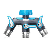 RAINPOINT 3 Way Hose Splitter front view with blue finish