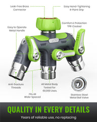 RAINPOINT 3 Way Hose Splitter showing metal construction