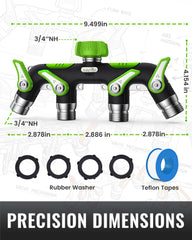 RAINPOINT 4 Way Garden Hose Splitter close-up of metal construction