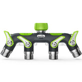 RAINPOINT 4 Way Garden Hose Splitter front view in green