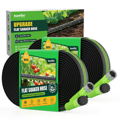 RAINPOINT Flat Soaker Hose 100FT in green, front view