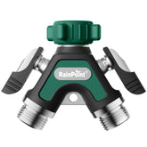 RAINPOINT Garden Hose Splitter 2 Way front view with side handle