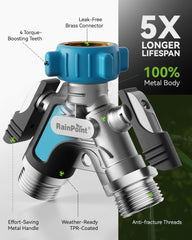 RAINPOINT Garden Hose Splitter close-up of inlet thread