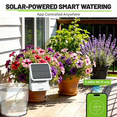 RAINPOINT Smart WiFi Solar Pump with app control interface displayed
