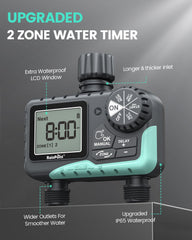 RAINPOINT Sprinkler Timer showing programming dial and buttons