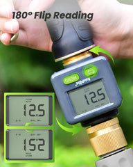 RAINPOINT Water Flow Meter showing 180° flip screen