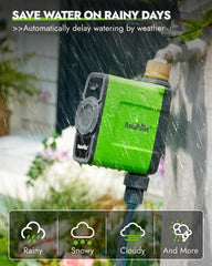 RAINPOINT WiFi Water Timer mounted on a garden hose