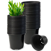 RAOOKIF 50 Pack 3 Inch Nursery Pots black plastic front view