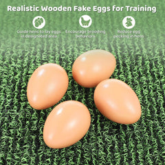 Realistic fake wooden eggs included with Chewoof nesting pads