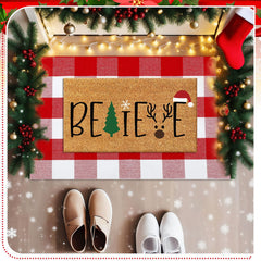 Red and white checkered rug from Duraaamo Christmas set