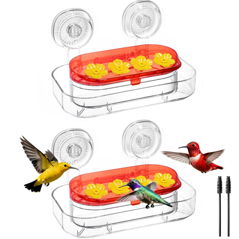 Redboat 2 Pack Window Hummingbird Feeder front view