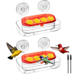 Redboat 2 Pack Window Hummingbird Feeder front view