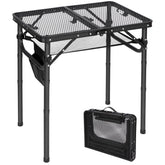 REDCAMP Small Folding Grill Table 24x16 inches black model front view