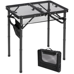 REDCAMP Small Folding Grill Table 24x16 inches black model front view