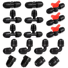 RedChili 17 Pcs 1/2 Inch Irrigation Tubing Fittings Kit front view