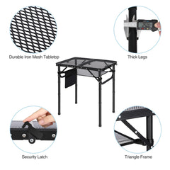 RedSwing Folding Grill Table folded for storage