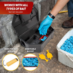 Redtop Rat Bait Station with tamper-resistant locking lid