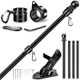REERON 5 FT Black Flag Pole Kit front view
