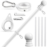 REERON 5 FT Metal Spinning Flag Pole front view with attached flag