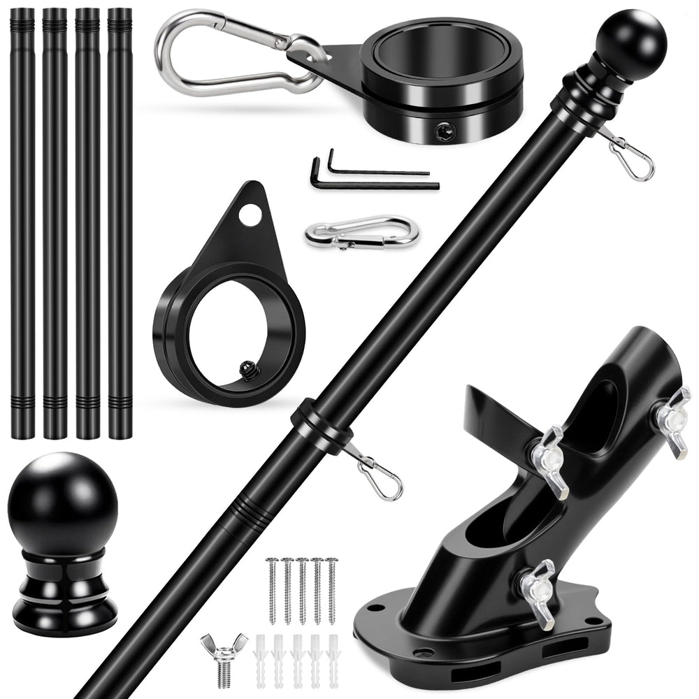 REERON 5 FT stainless steel flag pole kit front view
