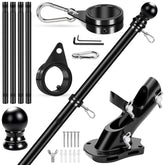 REERON 5 FT stainless steel flag pole kit front view