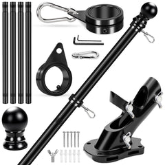 REERON 5 FT stainless steel flag pole kit front view
