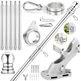 REERON 6 FT stainless steel flag pole with bracket front view