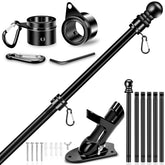 REERON 7 FT Flag Pole Kit black model front view