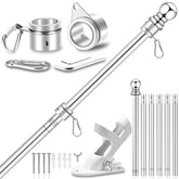 REERON 7 FT Spinning Flag Pole Kit with stainless steel finish