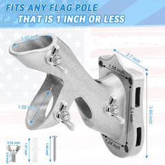 REERON flag pole holder with adjustable steel screws