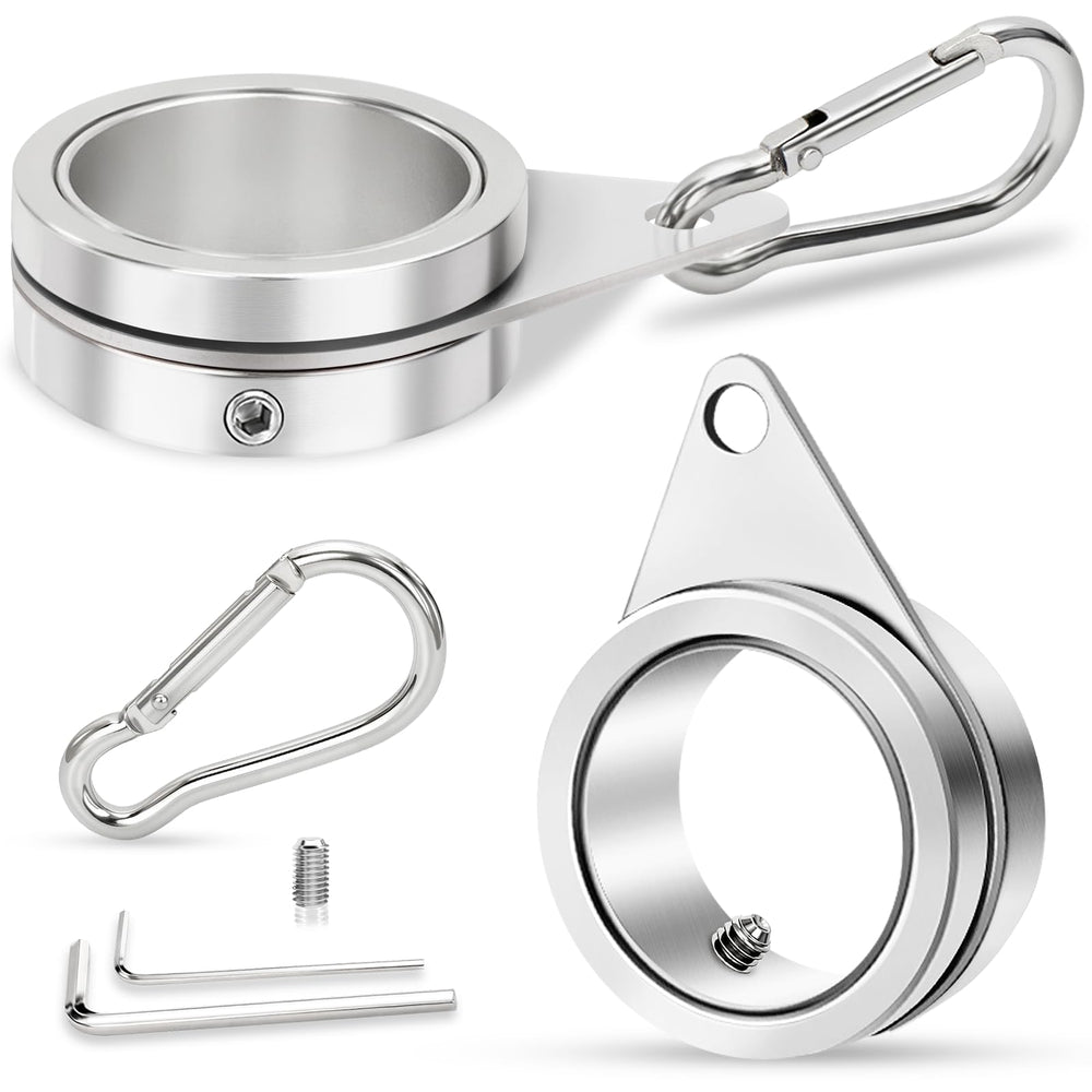 REERON flag pole rings clips 1-inch diameter, silver finish