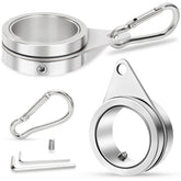 REERON flag pole rings clips 1-inch diameter, silver finish