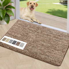 REFETONE Indoor Door Mat 20x32 coffee brown front view