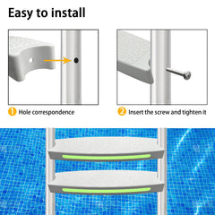 Reflective strips included with SKARUMMER pool ladder steps
