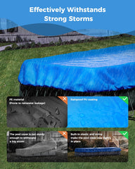 Reinmoson 18 x 9 Pool Cover showcasing elastic edges