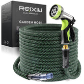 Relxitl 25FT garden hose in green with ergonomic nozzle