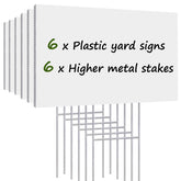 REMIAWY blank yard signs pack with stakes, 17x12 inches