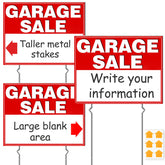 REMIAWY Garage Sale Signs with red design, front view