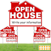 REMIAWY Open House Sign pack front view with red and white design