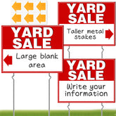 REMIAWY Yard Sale Sign front view with bold red colour