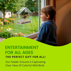 Removable sliding tray of Nature Gear Window Bird Feeder for easy cleaning