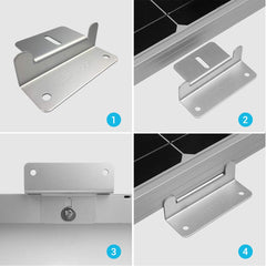 Renogy Z Bracket mounted on a wooden frame